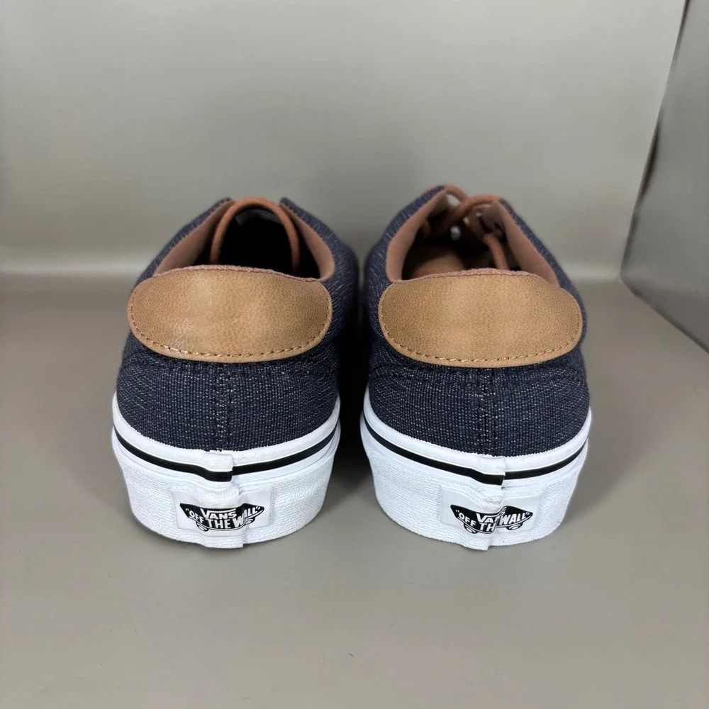 Vans Era 59 Denim C&L Blue Tan Low Top Skate Shoes Mens 6 Womens 7.5